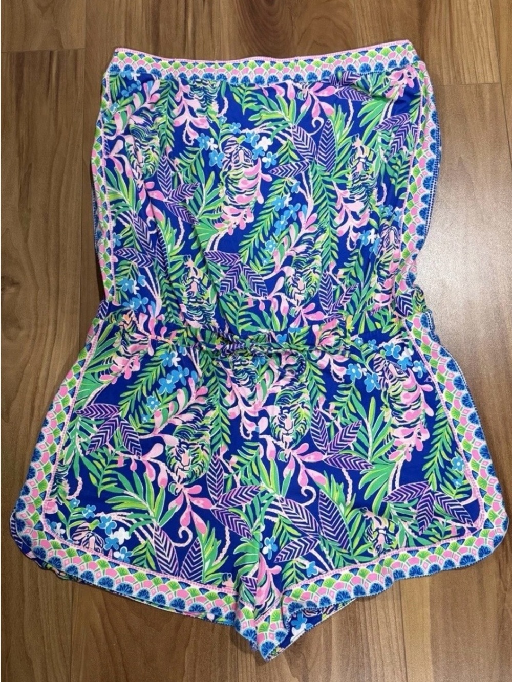 EUC Lilly Pulitzer Rikki Strapless Romper How You Like Me Prowl Size XL